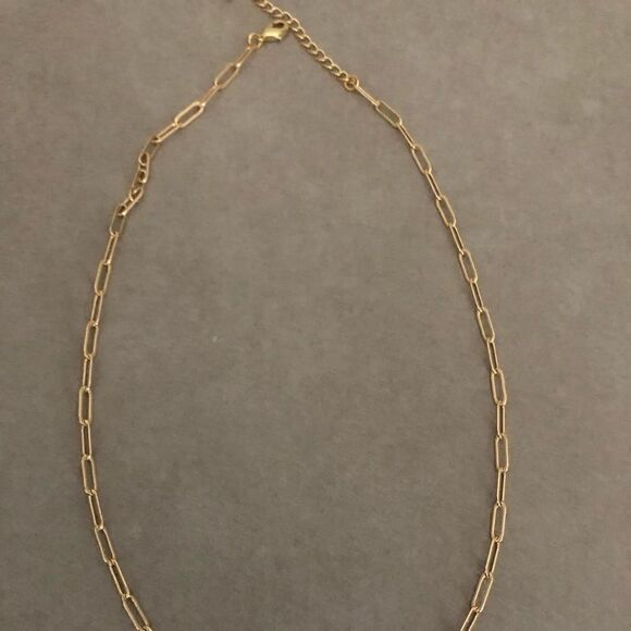 14k Gold / 925 Sterling Silver Rectangle Link Chain Necklace - Picture 9 of 12